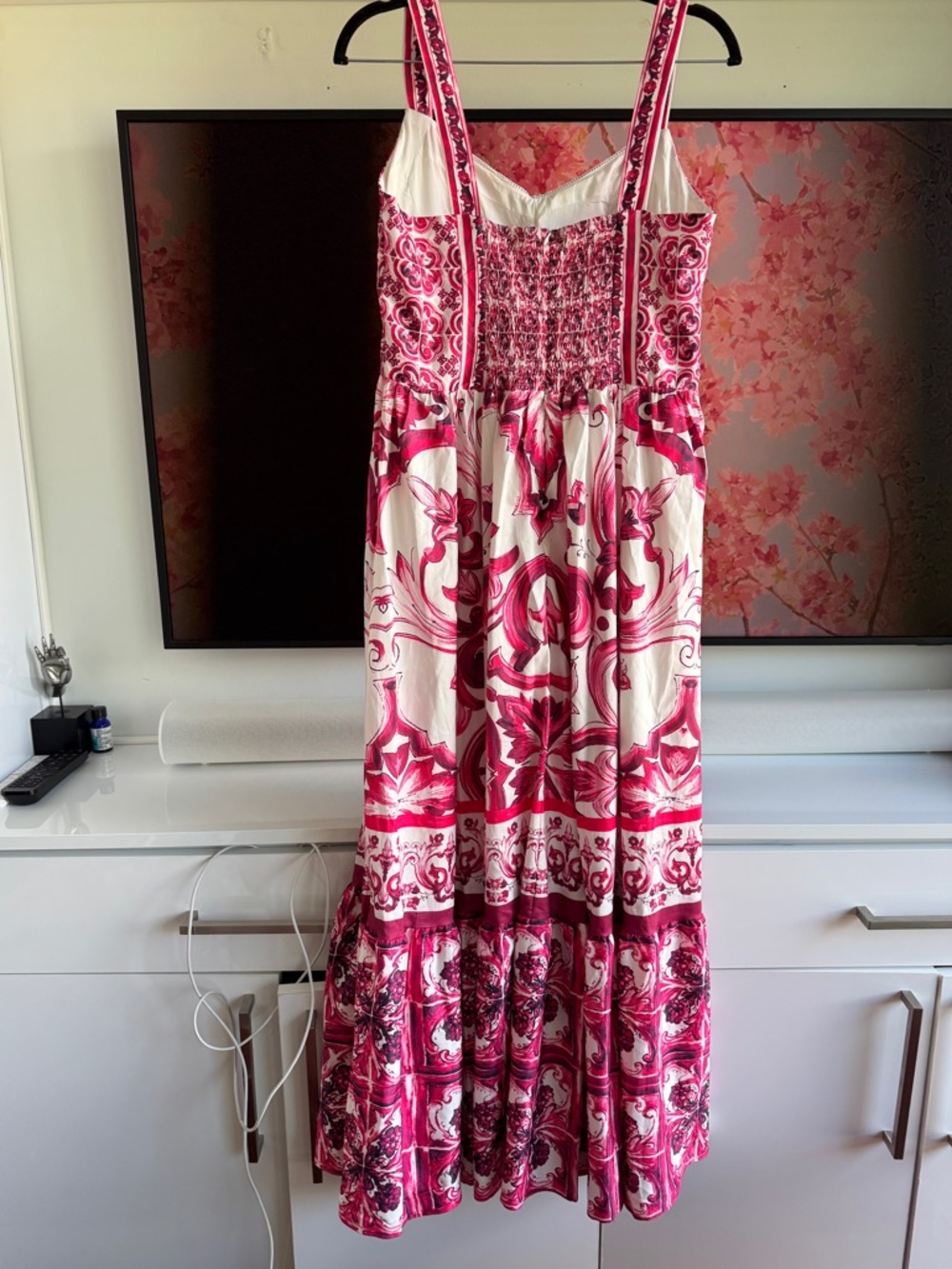 Designer-Style Majolica Red Maxi Sundress - Picture 8 of 8